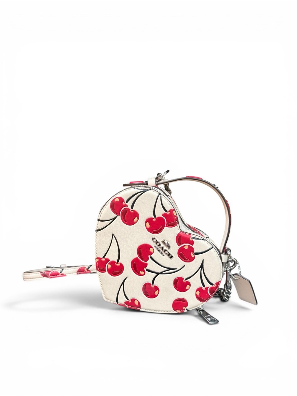 Coach Cherry Print Heart Crossbody Bag 🍒